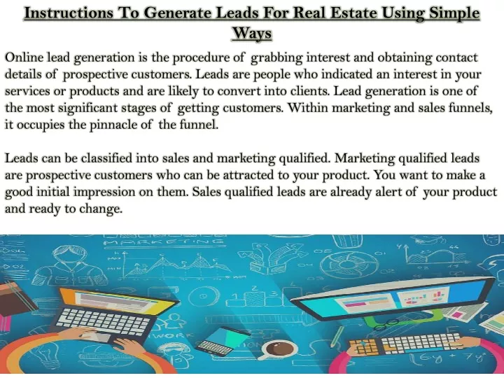 instructions to generate leads for real estate