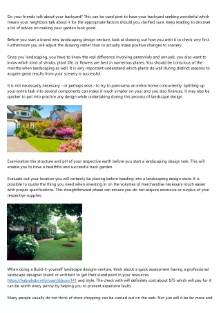 Landscape design Tips To Help You Be Look Like A Pro