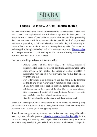 Things To Know About Derma Roller