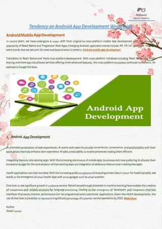 Tendency an Android App Development Worldwide