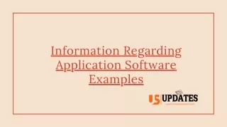 information regarding application software