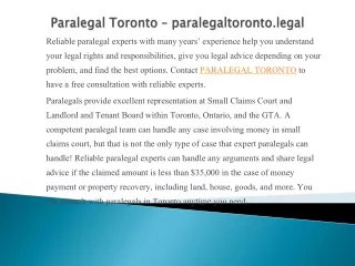 Paralegal Toronto – paralegaltoronto.legal