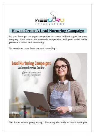 how to create alead nurturing campaign