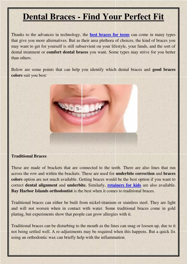 dental braces find your perfect fit