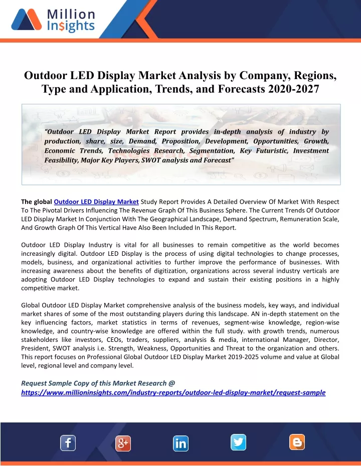 outdoor led display market analysis by company