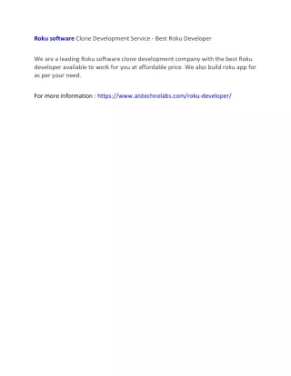 roku software clone development service best roku