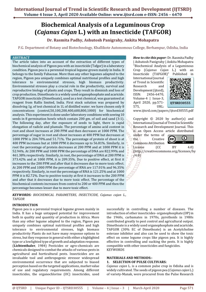 international journal of trend in scientific