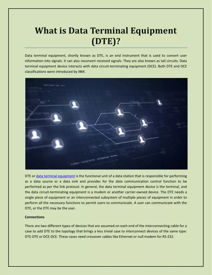 what is data terminal equipment dte