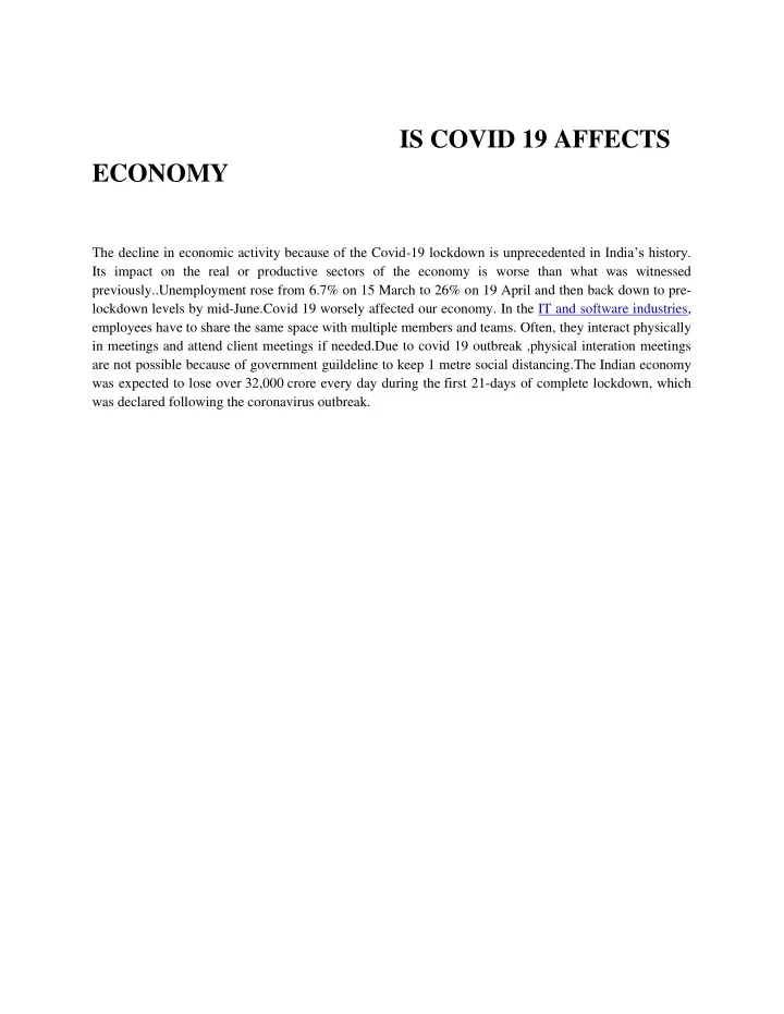 is covid 19 affects economy