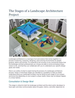 The Stages of a Landscape Architecture Project