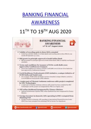 banking financial awareness