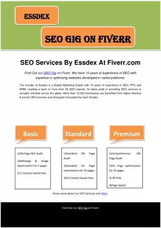 Essdex's SEO Gig on Fiverr