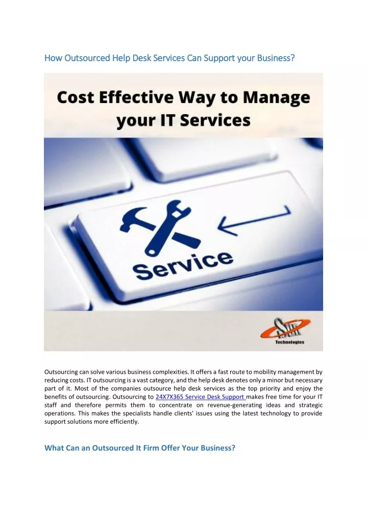 how outsourced help desk services how outsourced