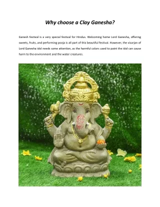 why choose a clay ganesha