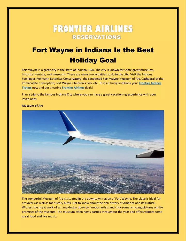 fort wayne in indiana is the best holiday goal