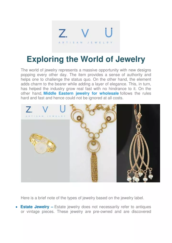 exploring the world of jewelry