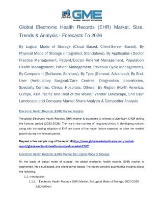 global electronic health records ehr market size