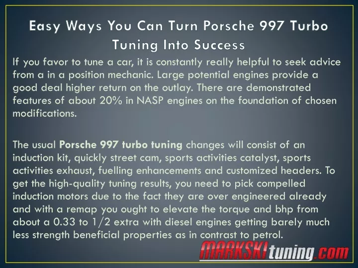 easy ways you can turn porsche 997 turbo tuning into success