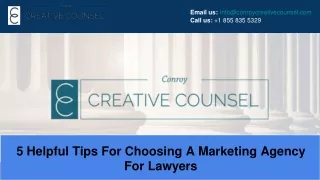 5 Helpful Tips For Choosing A Marketing Agency For Lawyers