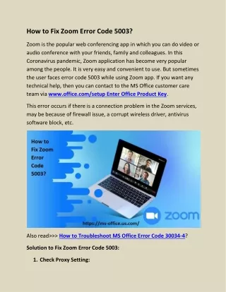 how to fix zoom error code 5003