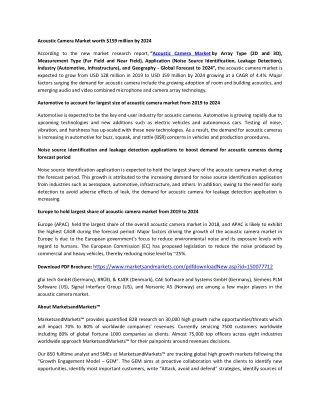 acoustic camera market worth 159 million by 2024