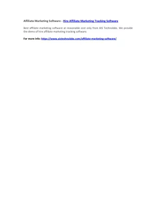 affiliate marketing software hire affiliate
