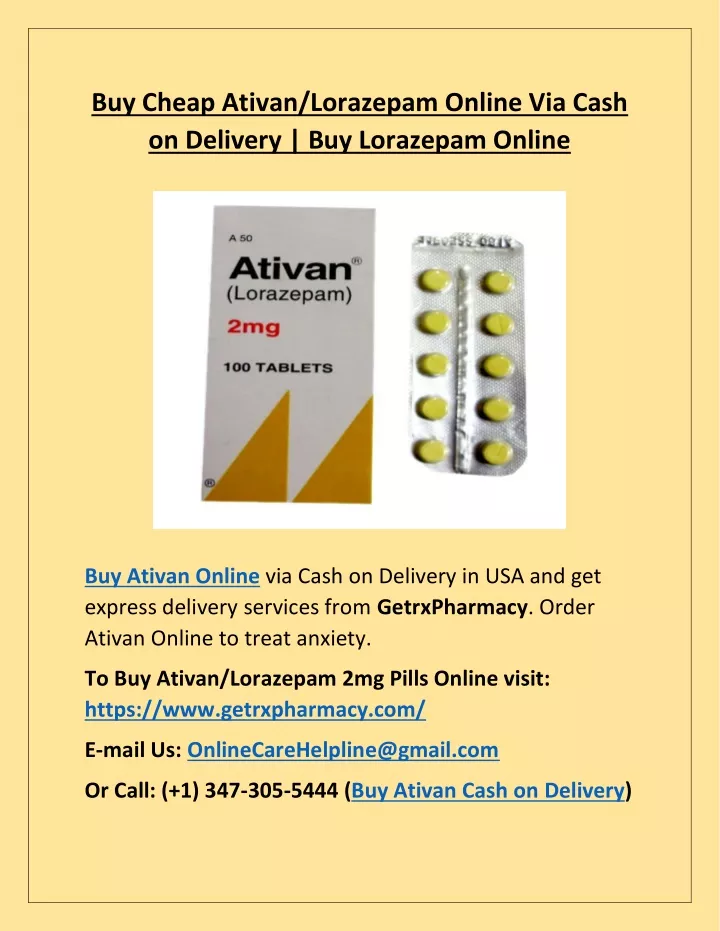 buy cheap ativan lorazepam online via cash