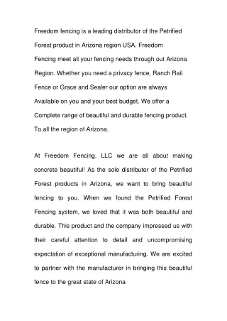 FREEDOM FENCING, LLC