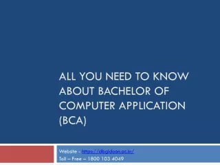 Bachelor of Computer Application - BCA