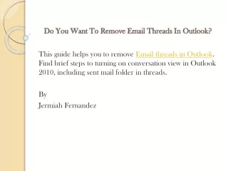 do you want to remove email threads in outlook