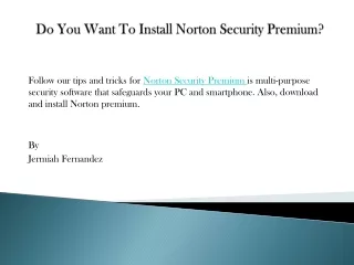 do you want to install norton security premium