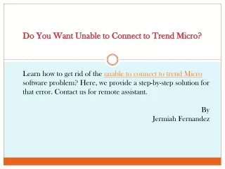 do you want unable to connect to trend micro