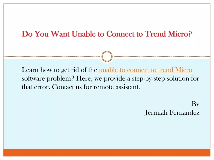 do you want unable to connect to trend micro