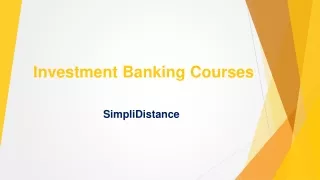 Investment Banking Courses - SimpliDistance