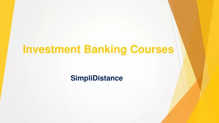 investment banking courses