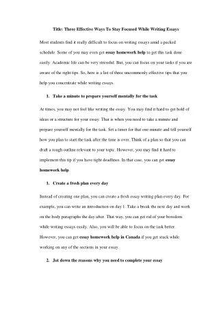 title three effective ways to stay focused while