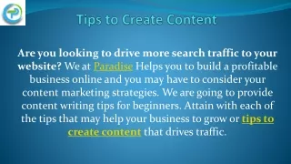 tips to create content