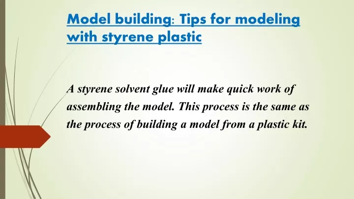 model building tips for modeling with styrene