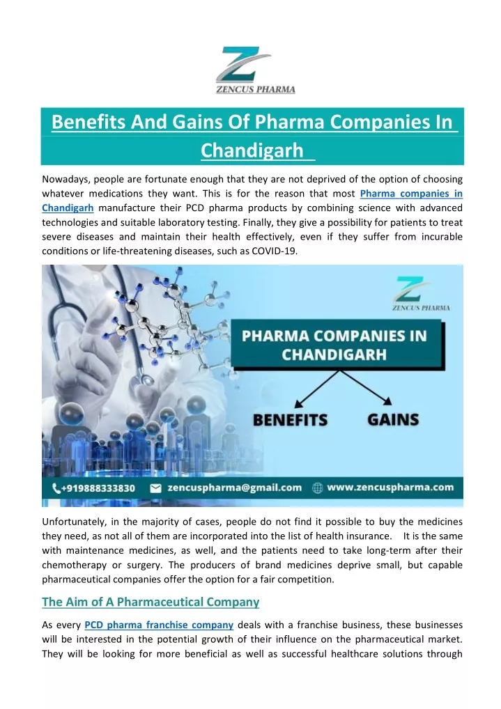 benefits and gains of pharma companies