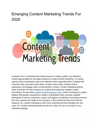 emerging content marketing trends for 2020