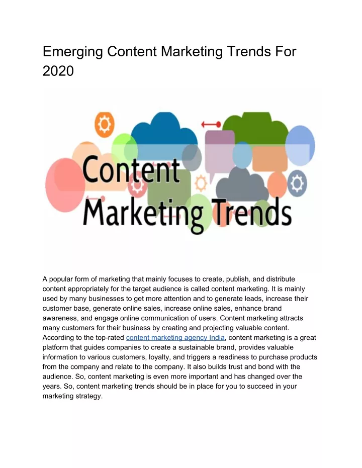 emerging content marketing trends for 2020