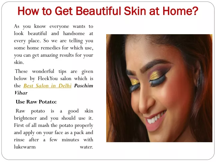 how to get beautiful skin at home