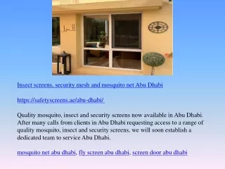 Insect screens, security mesh and mosquito net Abu Dhabi