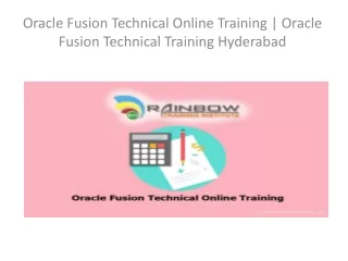 Oracle Fusion Technical Online Training | Oracle Fusion Technical Training Hyderabad