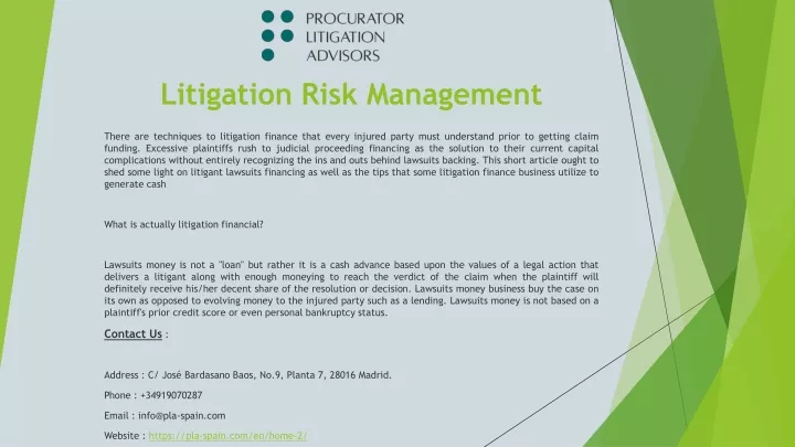 litigation risk management