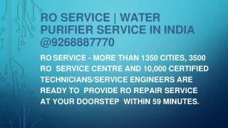 RO Service @9268887770 | Water Purifier Service in India