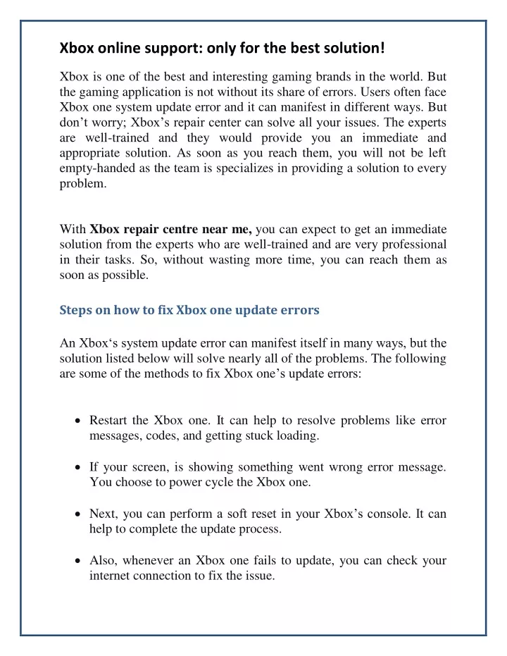 xbox online support only for the best solution