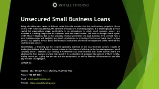 unsecured small business loans