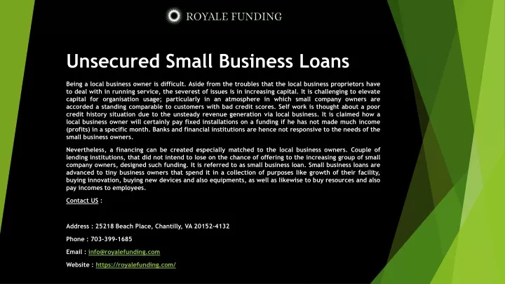 unsecured small business loans