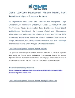 global low code development platform market size